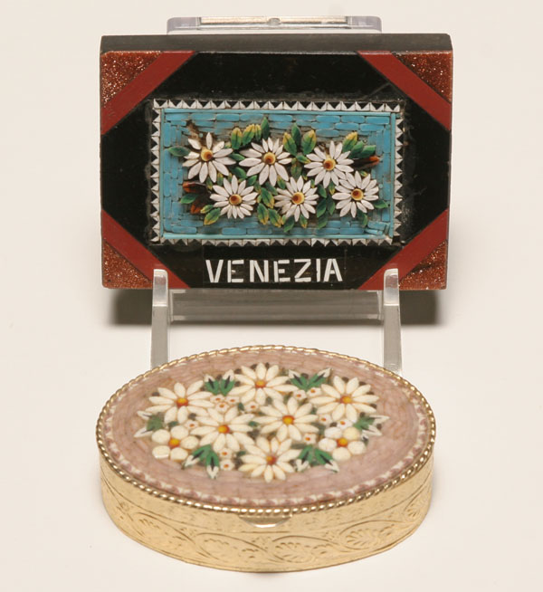 Italian micro mosaic paperweight