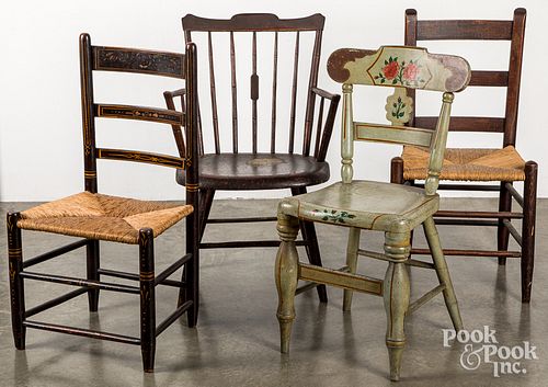 FOUR PENNSYLVANIA PAINTED CHAIRS  310a1f