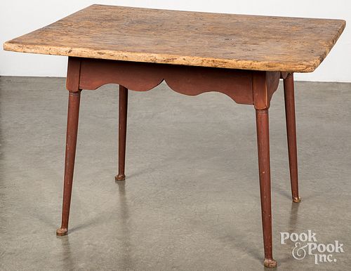 PAINTED PINE SPLAY LEG TAVERN TABLE,