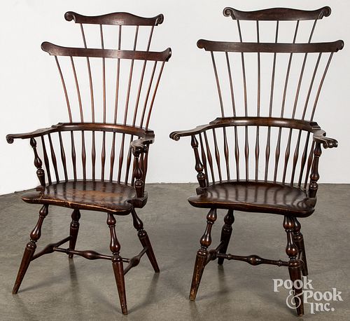 TWO SIMILAR HIGHBACK WINDSOR CHAIRSTwo 310a58