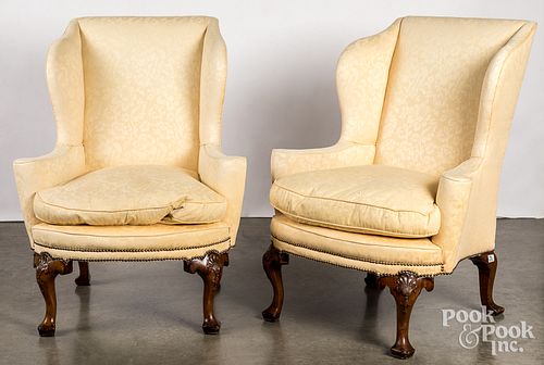 PAIR OF GEORGE II STYLE WING CHAIRS Pair 310a64