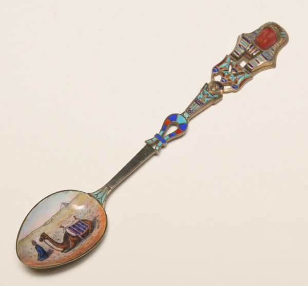 Egyptian enameled silver souvenir