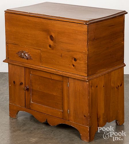 PINE LIFT LID CHEST, LATE 19TH