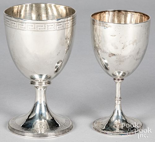 TWO ENGLISH SILVER CHALICES, 19TH