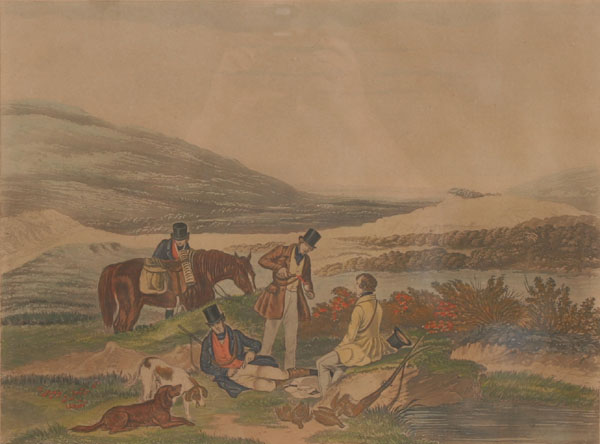 Hand colored print of English scene 4eb66