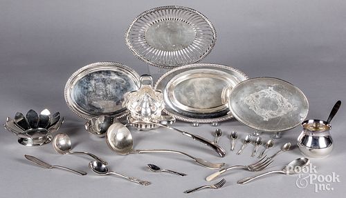 GROUP OF SILVER PLATED TABLEWARES.Group