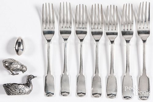 ENGLISH SILVER FORKS AND ACCESSORIESEnglish