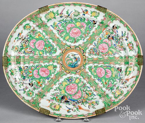 CHINESE EXPORT ROSE MEDALLION PLATTER  31321d