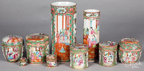 CHINESE EXPORT ROSE MEDALLION VASES