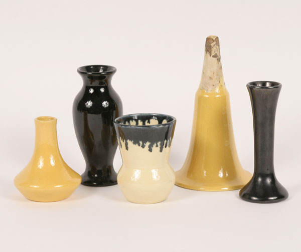 Lot of 5 Muncie Art Pottery vases 4eb6d