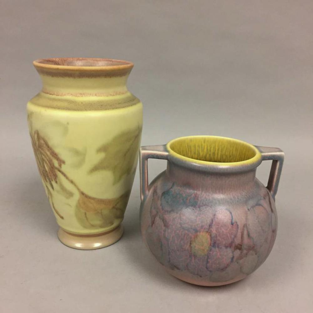 TWO ROOKWOOD ART POTTERY VASES / MARGARET