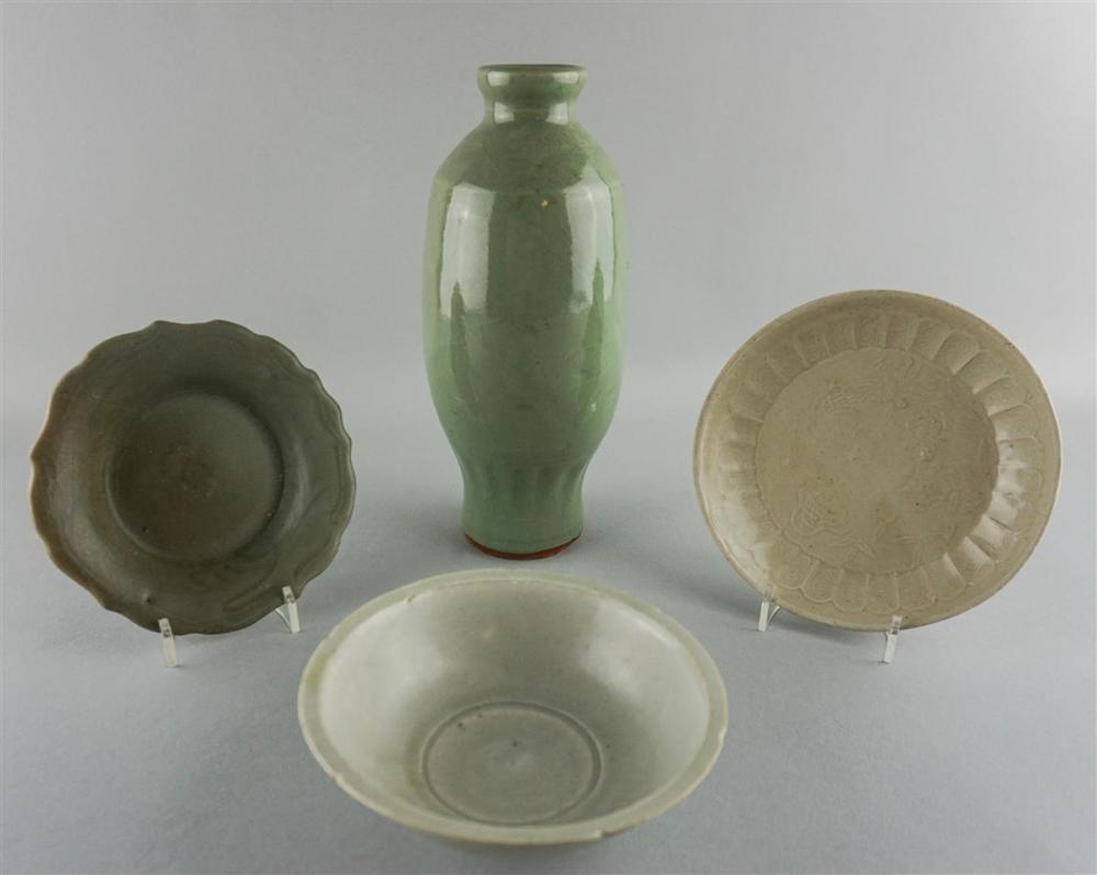 TWO CHINESE MING DYNASTY CELADON