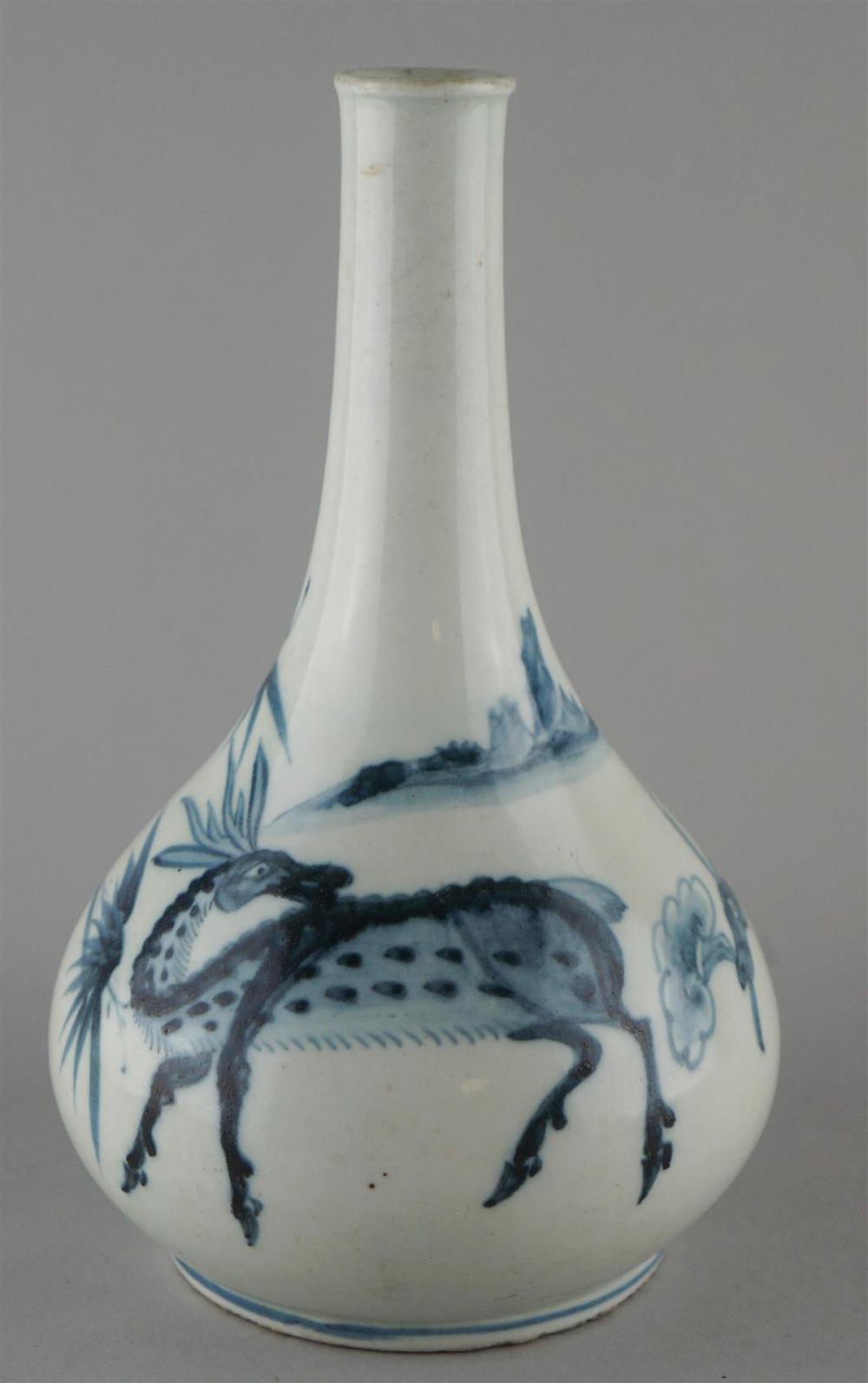 KOREAN BLUE AND WHITE VASE WITH