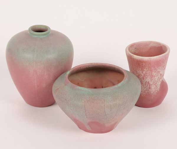 Lot of 3 Muncie Art Pottery vases  4eb76