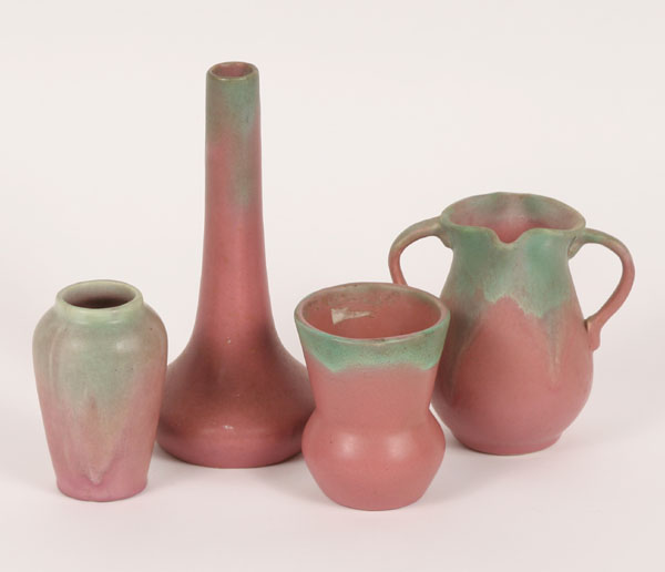 Lot of 4 Muncie Art Pottery vases  4eb77