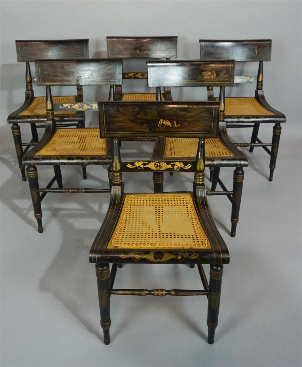 SET OF SIX GILDED AND EBONIZED 313326