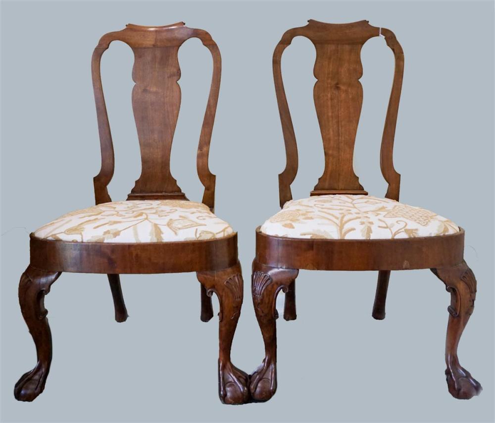 PAIR OF GEORGE II WALNUT SIDE CHAIRSPAIR