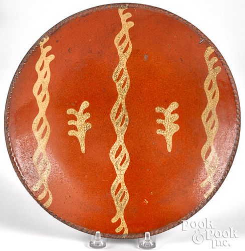 PENNSYLVANIA REDWARE PLATE 19TH 3133b4