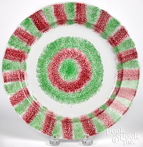 RED AND GREEN RAINBOW SPATTER BULLSEYE