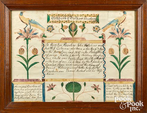 FRIEDERICH KUSTER FRAKTUR BIRTH CERTIFICATEFriederich