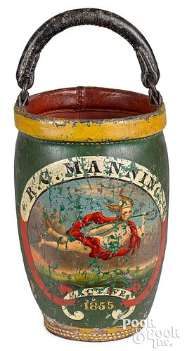 PAINTED LEATHER FIRE BUCKET DATED 31341a