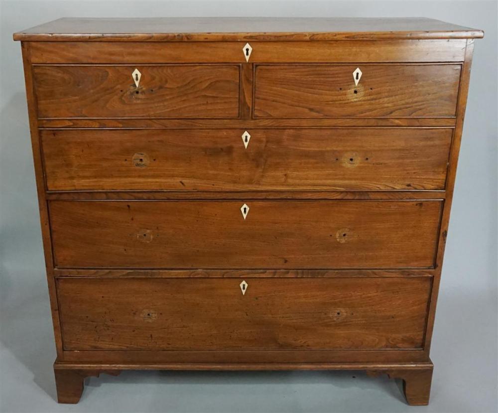 GEORGE III YEWWOOD OR ELMWOOD CHEST 31345b