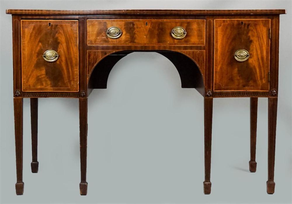 REGENCY INLAID AND CARVED MAHOGANY