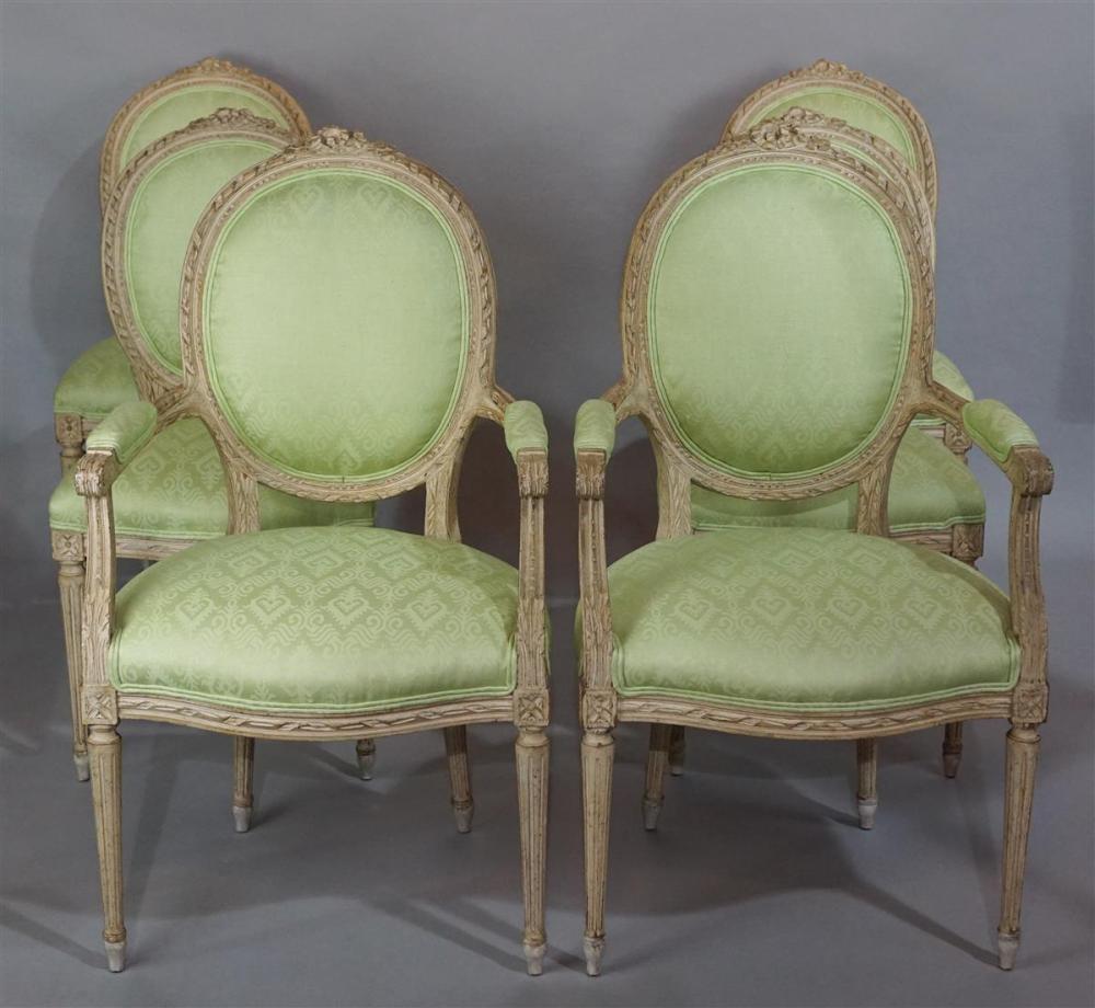 SET OF SIX LOUIS XVI STYLE PAINTED