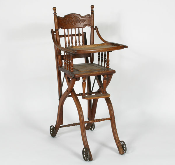 Antique Victorian childrens oak high