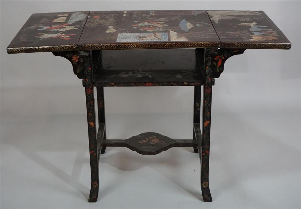 CHINOISERIE DECORATED BLACK LACQUER 3134dc