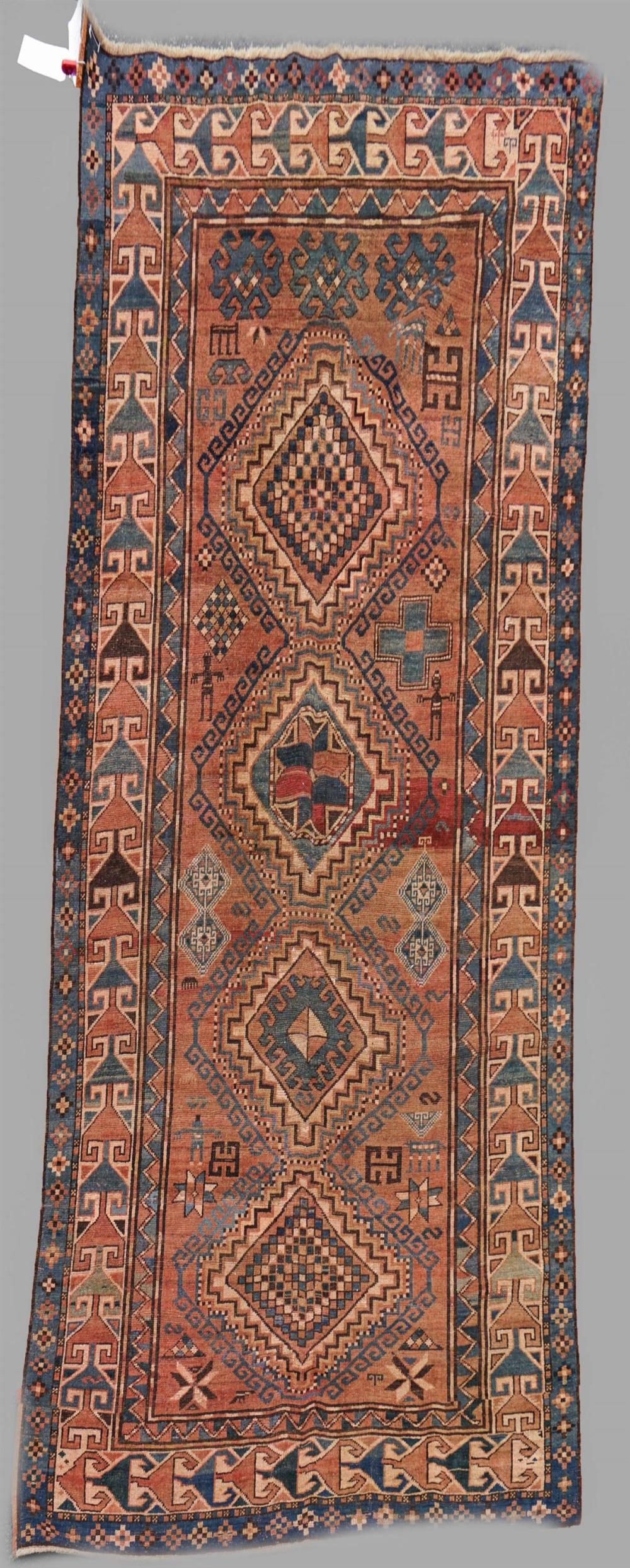 ANTIQUE CAUCASIAN KAZAK WOOL RUGANTIQUE