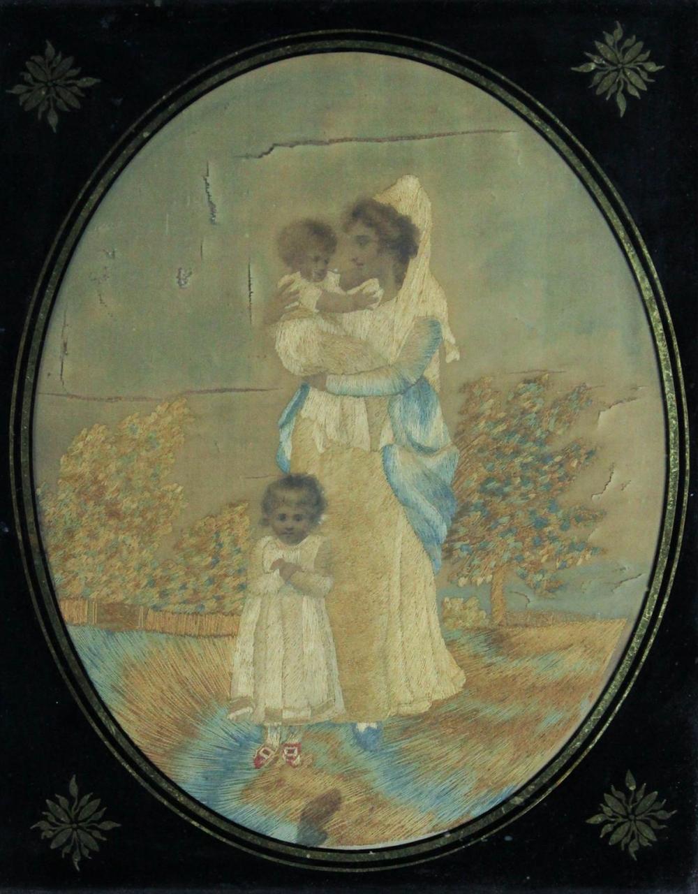 EARLY 19TH CENTURY SILK AND PAINTED 313512