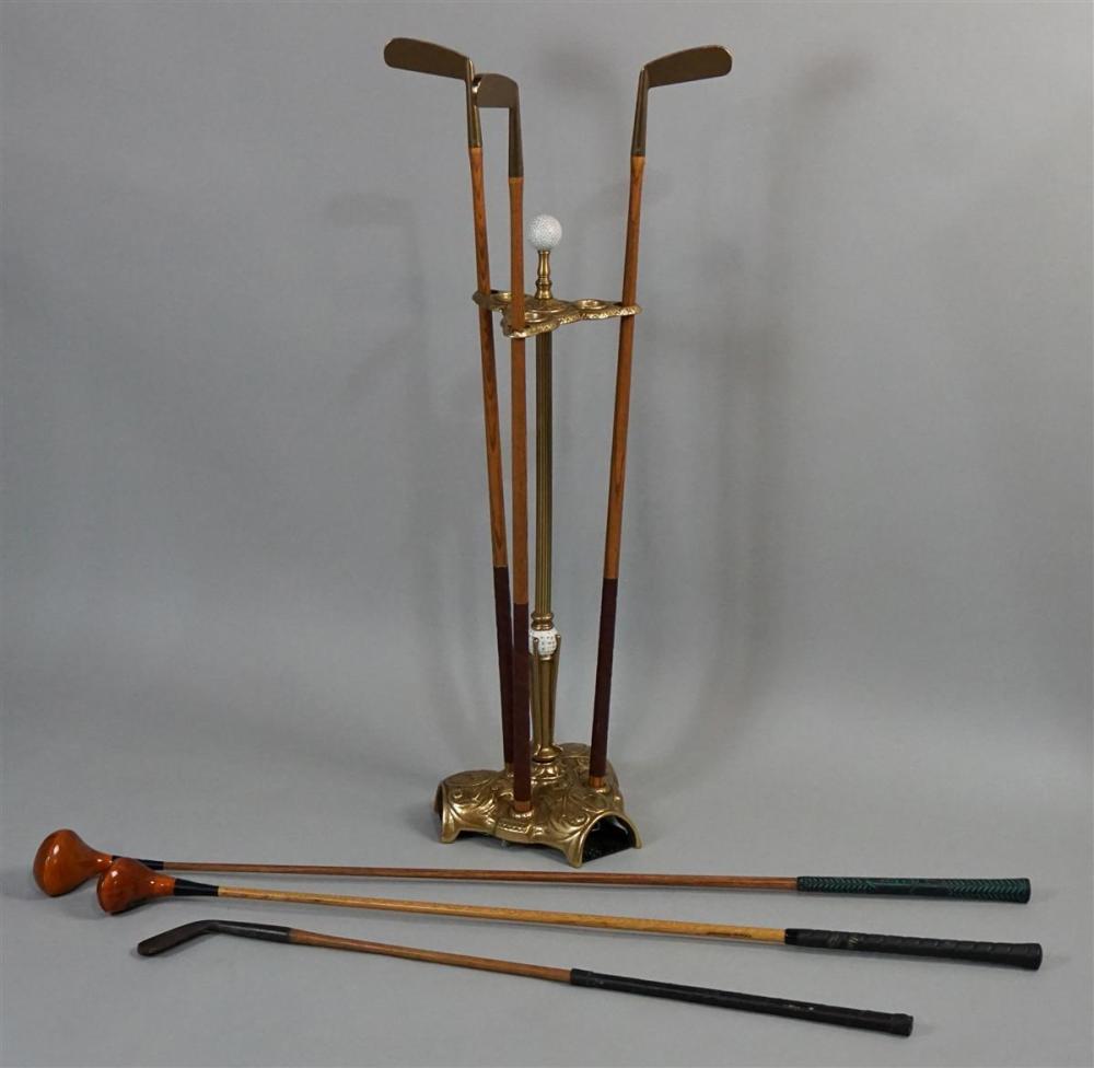 CAST BRASS GOLF CLUB STAND WITH