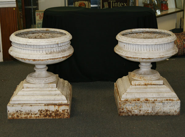 Pair painted 5 section cast iron