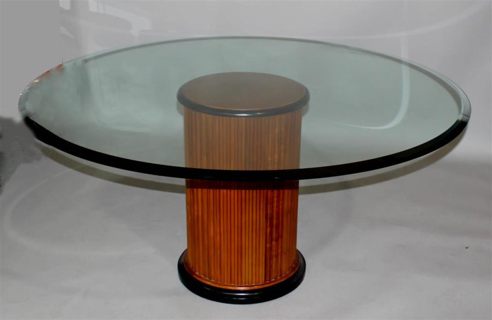 CIRCULAR GLASS TOP DINING TABLE