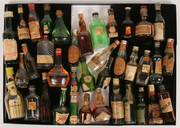 Thirty plus miniature liquor bottles