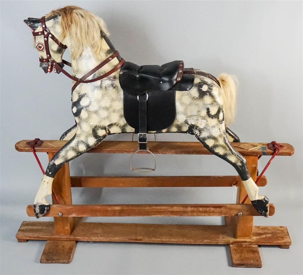 DAPPLED GREY ROCKING HORSE ON GLIDERDAPPLED