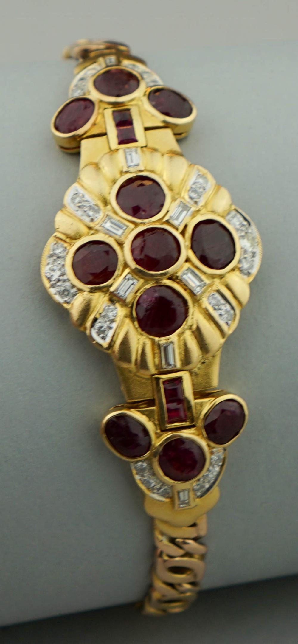 18K YELLOW GOLD RUBY AND DIAMOND 3135e7