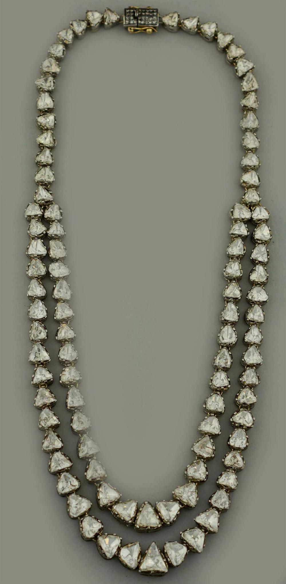 SLICED DIAMOND AND SILVER NECKLACESLICED 3135f7