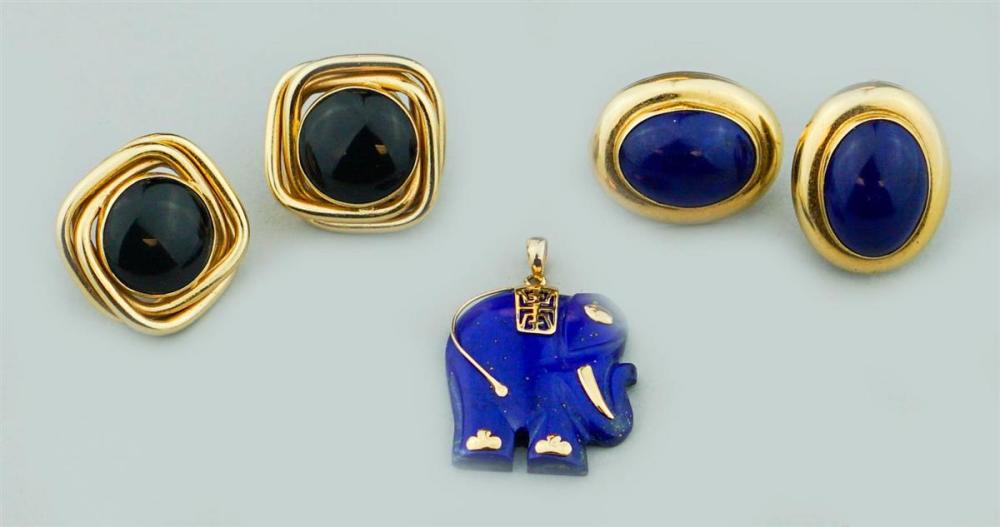 COLLECTION OF BLACK ONYX AND LAPIS