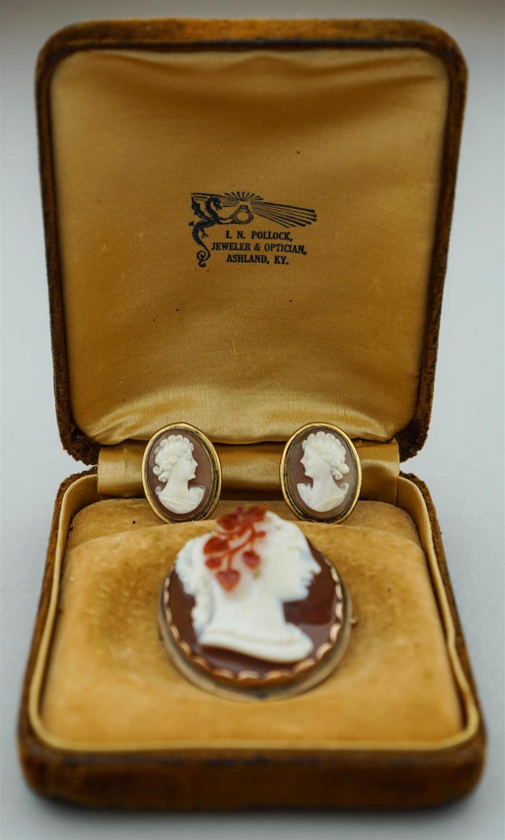 VINTAGE STONE CAMEO BROOCH AND 313605