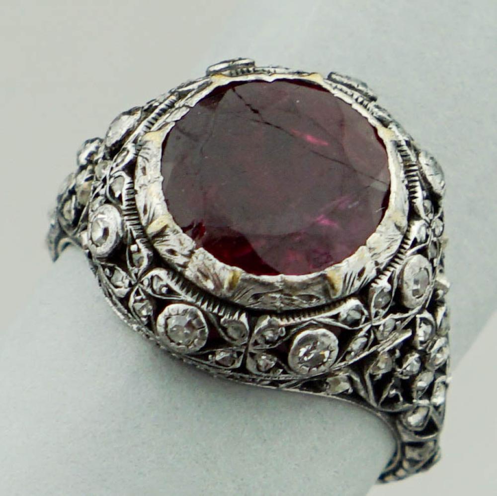 VICTORIAN SILVER DIAMOND AND CORUNDUM 31361f