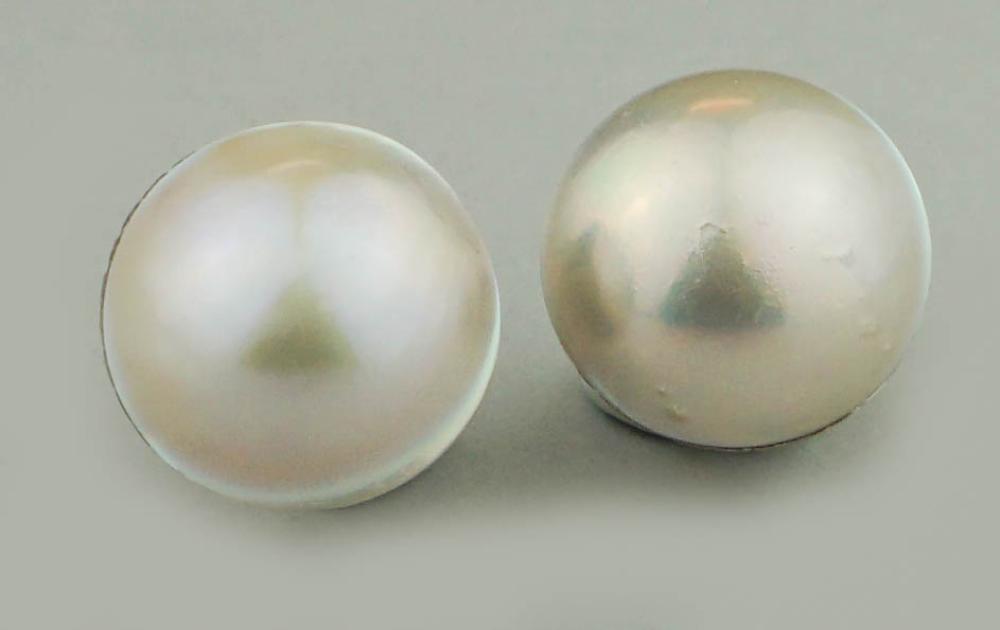 14K WHITE GOLD AND MABE PEARL EARRINGS14K 313630
