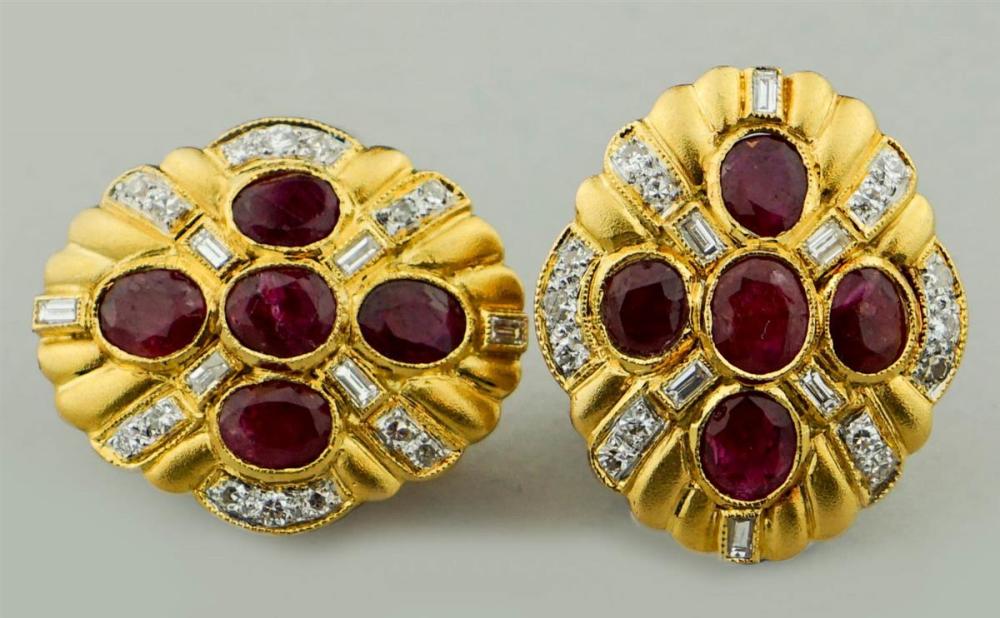 18K YELLOW GOLD RUBY AND DIAMOND 31362b