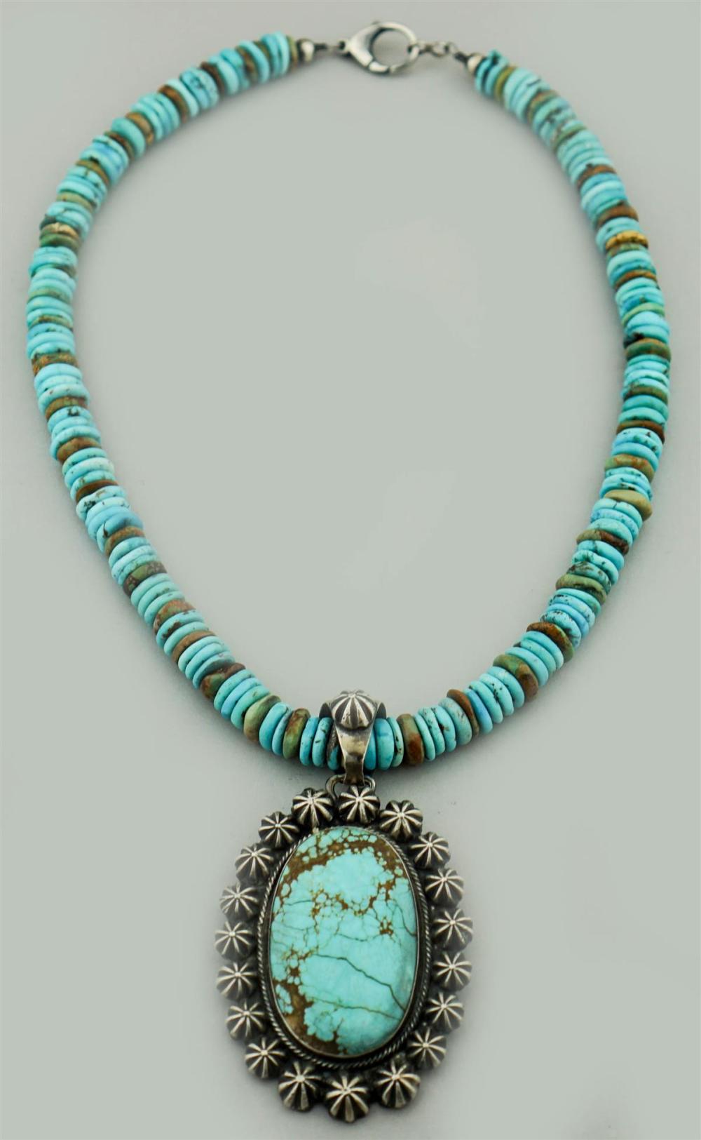 NAVAJO INDIAN SILVER AND TURQUOISE 31363d