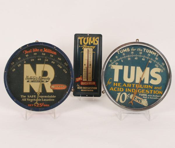 Tin litho advertising Tums and 4ebde