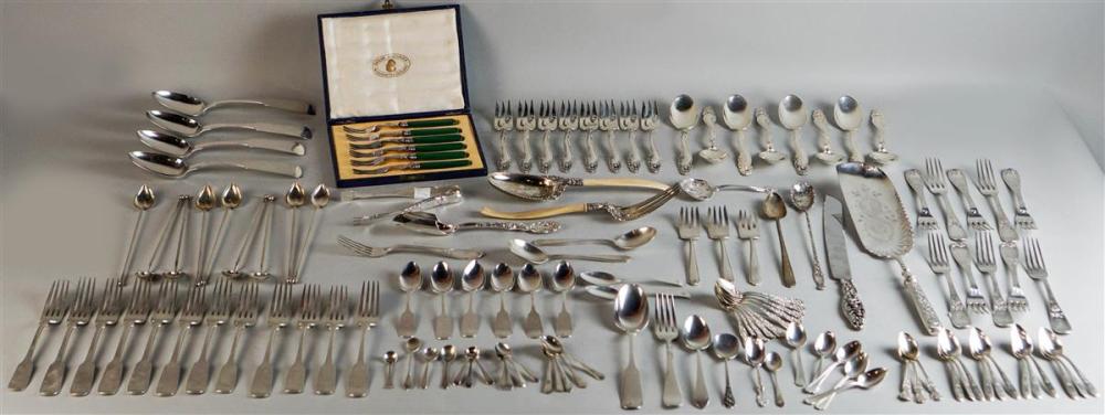 GROUP OF AMERICAN SILVER AND PLATED