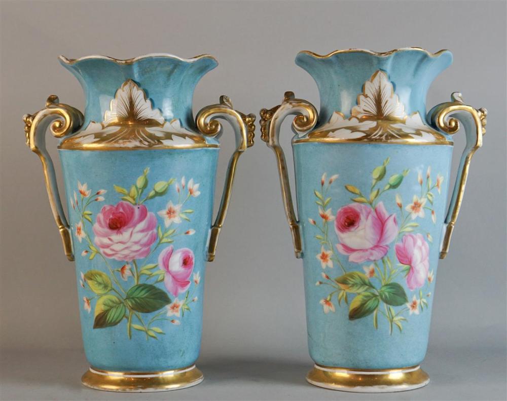 PAIR OF PARIS PORCELAIN BLUE GROUND 31374b