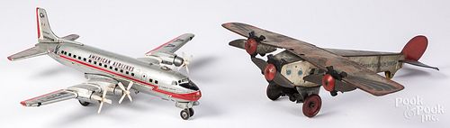 TWO TOY AIRPLANESTwo toy airplanes,