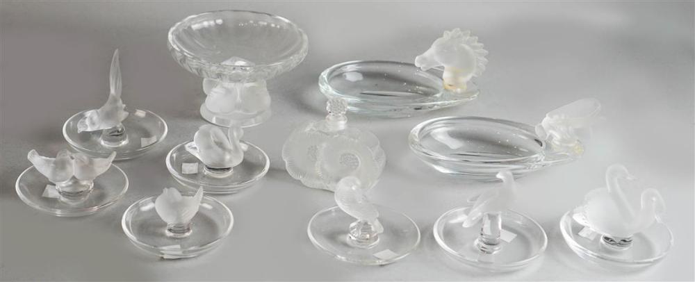 COLLECTION OF ELEVEN LALIQUE TABLE